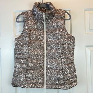 Lands End Down Paisley Puffer Vest